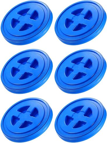 PATIKIL 5 Gallon Bucket Seal Lid 12x1.5inch, 6 Pack Plastic Leak Proof Storage Bucket with Screw on Lid for Pet Food Grain Paint Industrial Storage Bucket, Green in Saudi Arabia