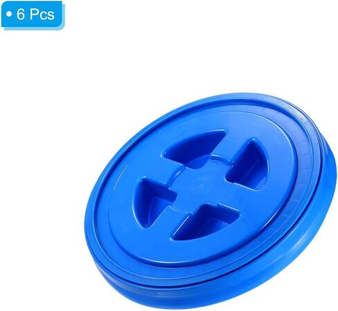 PATIKIL 5 Gallon Bucket Seal Lid 12x1.5inch, 6 Pack Plastic Leak Proof Storage Bucket with Screw on Lid for Pet Food Grain Paint Industrial Storage Bucket, Green in Saudi Arabia