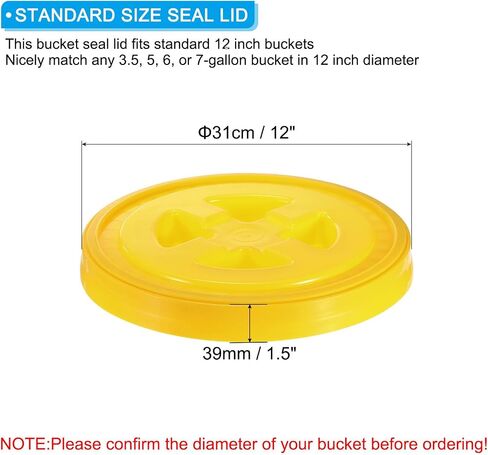 PATIKIL 5 Gallon Bucket Seal Lid 12x1.5inch, 6 Pack Plastic Leak Proof Storage Bucket with Screw on Lid for Pet Food Grain Paint Industrial Storage Bucket, Green in Saudi Arabia