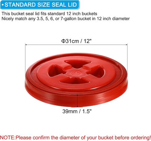 PATIKIL 5 Gallon Bucket Seal Lid 12x1.5inch, 6 Pack Plastic Leak Proof Storage Bucket with Screw on Lid for Pet Food Grain Paint Industrial Storage Bucket, Green in Saudi Arabia