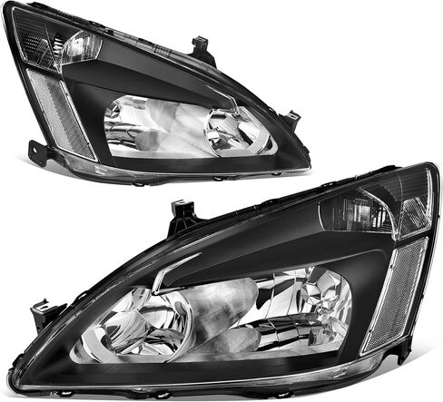 AUTOSAVER88 Switchback LED Tube Headlights Assembly Compatible with 03 04 05 06 07 Accord DRL Headlamp Replacement Pair with Daytime Running Light Black Housing Clear Reflector in Kuwait