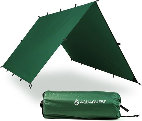 AquaQuest Safari Tarp – Lightweight Waterproof (5,000mm) Seam-Taped Ripstop Rain Fly for Backpacking, Thru-Hiking & Hammock Camping in Kuwait
