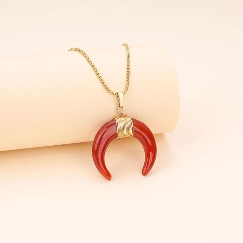 COAI Healing Crystal Moon Necklace for Women in Kuwait