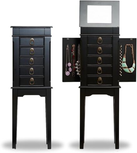 خلايا النحل والعسل خلايا النحل والعسل Erin Walnut Armoire مع مرآة الغرور وتخزين المجوهرات in Kuwait