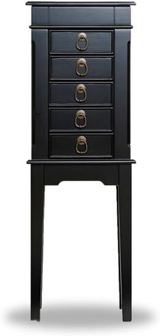 خلايا النحل والعسل خلايا النحل والعسل Erin Walnut Armoire مع مرآة الغرور وتخزين المجوهرات in Kuwait