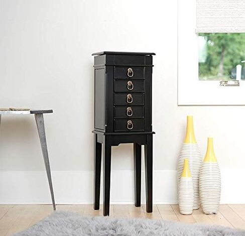 خلايا النحل والعسل خلايا النحل والعسل Erin Walnut Armoire مع مرآة الغرور وتخزين المجوهرات in Kuwait