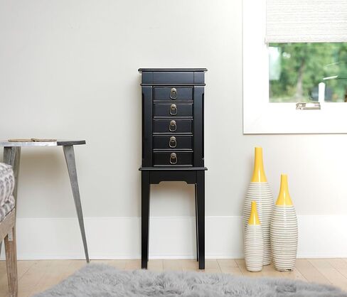 خلايا النحل والعسل خلايا النحل والعسل Erin Walnut Armoire مع مرآة الغرور وتخزين المجوهرات in Kuwait