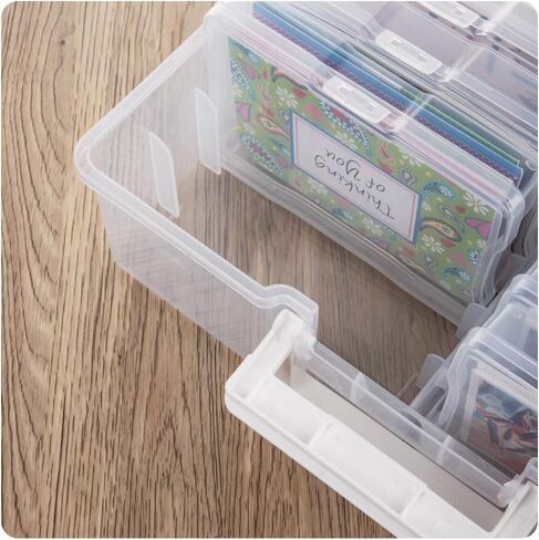 صندوق تخزين الصور البلاستيكي من Jujdlmaker مع 6 قطع مقاس 4×6 حافظات Picutre بالداخل، مثالي للصور والأدوات اليدوية وما إلى ذلك (ملون، صغير) in Kuwait