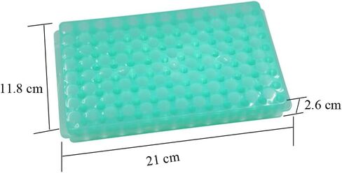 1 Pcs Microcentrifuge Tube Rack for 0.5ml-2ml Centrifugal Pipe, Lab Test Tubes Rack Holder, Double-Sided 60 Holes Plate with Hole Diameter 7.5mm and 11mm (White) in Kuwait