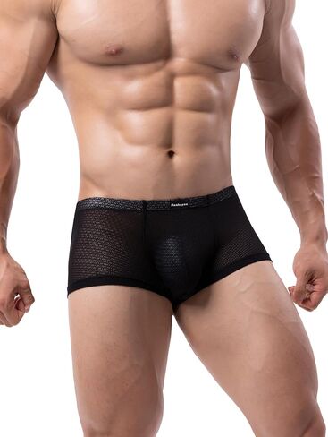 ملابس داخلية مثيرة للرجال من Hanhepee شفافة من خلال ملابس داخلية منتفخة وسروال داخلي من الدانتيل الناعم in Kuwait