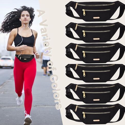 6 Pieces Fanny Pack for Women Men Fashion Waist Bag with Adjustable Strap Waterproof Fanny Packs for Travel Sports Running Hiking, 6 Color in Saudi Arabia