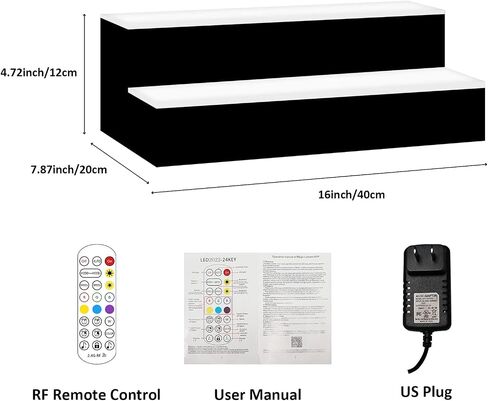 VONCI LED Lighted Liquor Bottle Display Shelf,16-Inch 2-Step Illuminated Bottle Display Shelf Bar Shelves for Liquor Bottles with Remote and App Control for Home Commercial Bar Party Accessories in Saudi Arabia