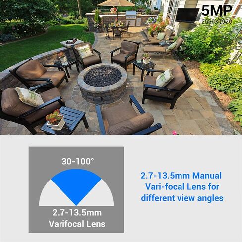 5MP Dome Security Analog Camera 4 in 1 TVI/CVI/AHD/CVBS Surveillance CCTV Indoor Outdoor Cameras 2.7-13.5mm Varifocal Lens 15 IR LEDs 45ft Night Vision Wired BNC Vandal-Proof Camera in Saudi Arabia