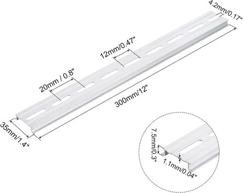 MECCANIXITY DIN Rail Slotted Aluminum Mounting Guide 14 Inch x 1.4 Inch x 0.3 Inch for Equipment Installation Pack of 6 Pcs in Saudi Arabia
