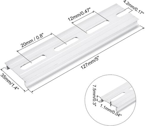 MECCANIXITY DIN Rail Slotted Aluminum Mounting Guide 14 Inch x 1.4 Inch x 0.3 Inch for Equipment Installation Pack of 6 Pcs in Saudi Arabia