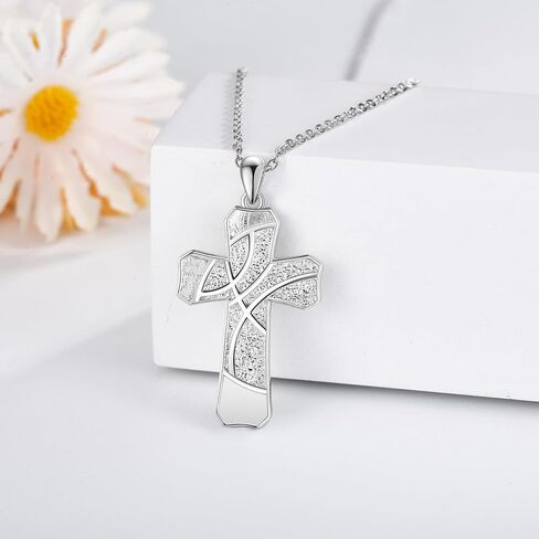 AXOMY Sports Cross Necklace 925 Sterling Silver Football Soccer Pendant Necklaces Football Jewelry Christian Religious Sports Gifts for Men Boys Women Footballer Soccer Lovers in Kuwait