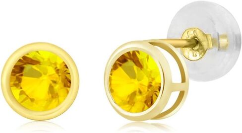 Gem Stone King 14K Yellow Gold Pink Tourmaline Stud Earrings For Women (0.48 Cttw, Gemstone Birthstone, Round 4MM) in Saudi Arabia