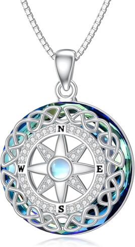 ROMANTIC WORK Sun Necklace Sterling Silver Moonstone Sun Pendant Birthday Christmas Jewelry Gifts for Women Mom Men in Kuwait
