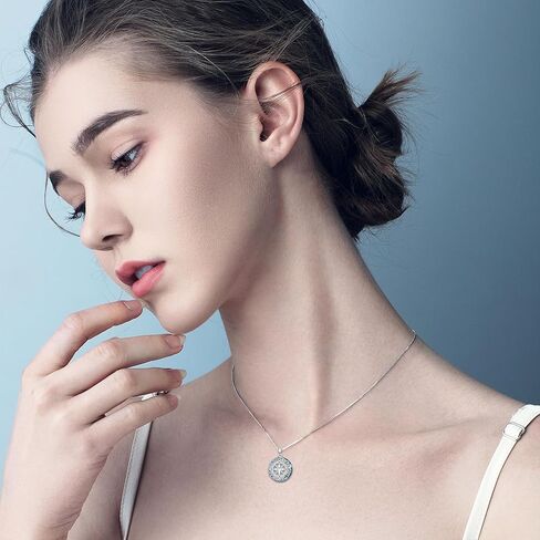 ROMANTIC WORK Sun Necklace Sterling Silver Moonstone Sun Pendant Birthday Christmas Jewelry Gifts for Women Mom Men in Kuwait