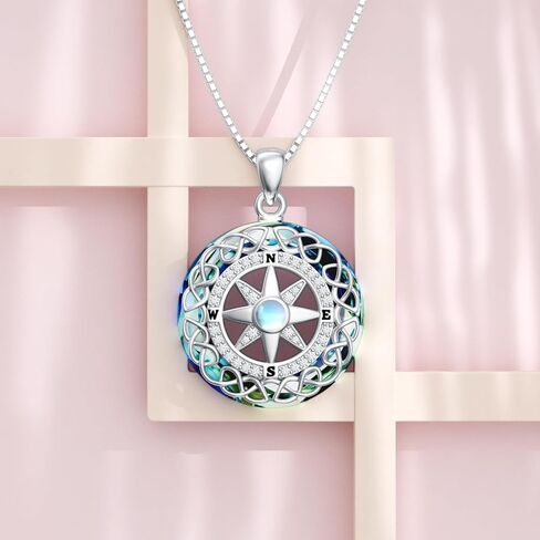 ROMANTIC WORK Sun Necklace Sterling Silver Moonstone Sun Pendant Birthday Christmas Jewelry Gifts for Women Mom Men in Kuwait