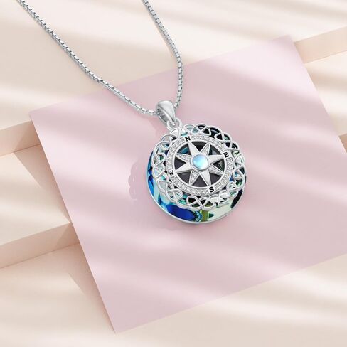 ROMANTIC WORK Sun Necklace Sterling Silver Moonstone Sun Pendant Birthday Christmas Jewelry Gifts for Women Mom Men in Kuwait