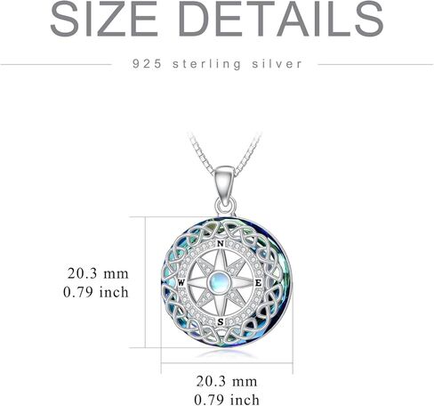 ROMANTIC WORK Sun Necklace Sterling Silver Moonstone Sun Pendant Birthday Christmas Jewelry Gifts for Women Mom Men in Kuwait