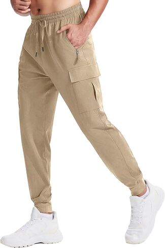 ISEEGZ سراويل التنزه للرجال خفيفة الوزن وسريعة الجفاف ومقاومة للماء في الهواء الطلق مع 5 جيوب لصيد الأسماك والعمل in Kuwait