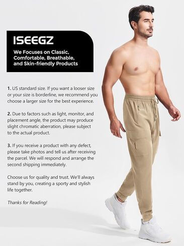 ISEEGZ سراويل التنزه للرجال خفيفة الوزن وسريعة الجفاف ومقاومة للماء في الهواء الطلق مع 5 جيوب لصيد الأسماك والعمل in Kuwait