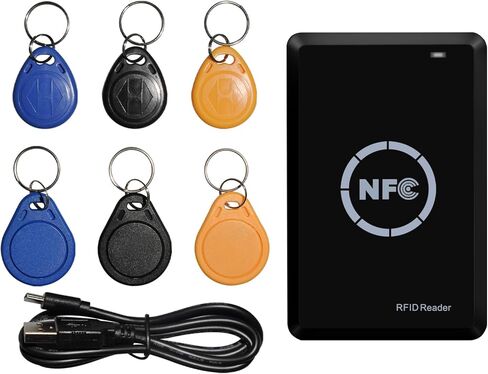 كاتب قارئ RFID، ناسخة البطاقات الذكية NFC، مبرمج مشفر 13.56 ميجاهرتز، ناسخة البطاقات الذكية 125 كيلو هرتز، كابل USB، يدعم نظام Windows، مع 3 سلاسل مفاتيح UID و3 سلاسل مفاتيح T5577 in Kuwait