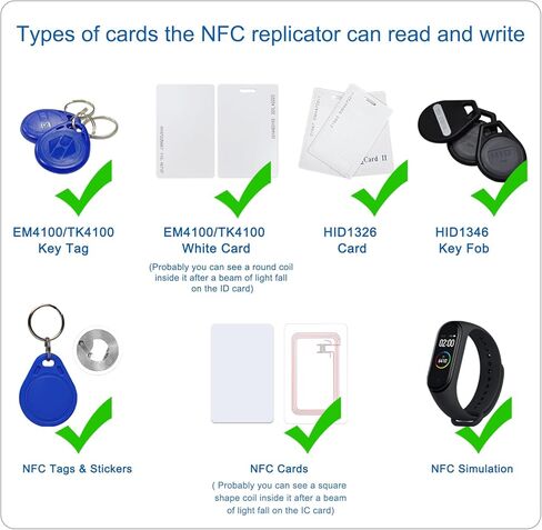 كاتب قارئ RFID، ناسخة البطاقات الذكية NFC، مبرمج مشفر 13.56 ميجاهرتز، ناسخة البطاقات الذكية 125 كيلو هرتز، كابل USB، يدعم نظام Windows، مع 3 سلاسل مفاتيح UID و3 سلاسل مفاتيح T5577 in Kuwait