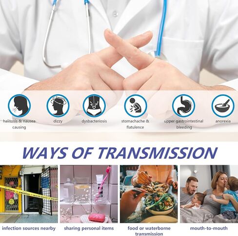 مجموعة أدوات الاختبار المنزلي لبكتيريا هيليكوباكتر بيلوري (H. Pylori) - سريعة ودقيقة، اختبار ذاتي في المنزل، نتائج خلال 10-15 دقيقة، لا يلزم زيارة المختبر - يتضمن اختبارين in Kuwait