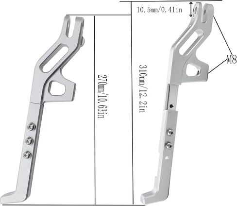 Motorcycle Kickstand Accessories Modified CNC Aluminum Alloy Adjustable Tripod Holder Kickstand Foot Side Support Stand For Dirt Bike Light Bee Surron Sur-Ron Sur Ron X S X160 X260 (Silver) in Saudi Arabia