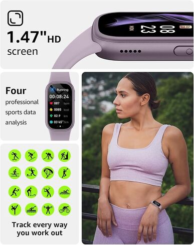 Fitness Tracker (Answer/Dial Call), Smart Watch with 1.47" HD Touch Display, 130+ Sport Modes Activity Tracker with Sleep Monitor, IP68 Waterproof Tracker for Android&iPhone Women Men in Saudi Arabia