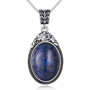 Lapis lazuli Necklace Jewelry Sterling Silver Blue Lapis Pendant Necklaces Boho Gifts for Women