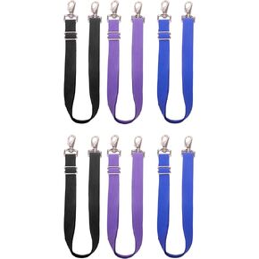 Pack of 6 Adjustable Length Elastic Leg Straps for Horse Blankets,Horse Blanket Sheet Replacement Elastic Leg Strap (6, 2Black+2Blue+2Purple)