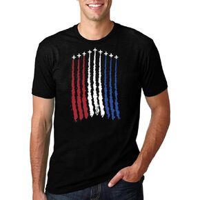 WEITUN Patriotic Shirts for Men 4th of July Tee Tops Red White Blue Air Force Flyover Men's T-Shirt Air Show Tops