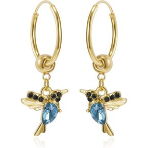ONLYJUMP Crystal Hummingbird Earrings Long Tassels Threader Dangle Earrings Colorful Cute Animal Bird Dangle Earrings for Women Girls Teens