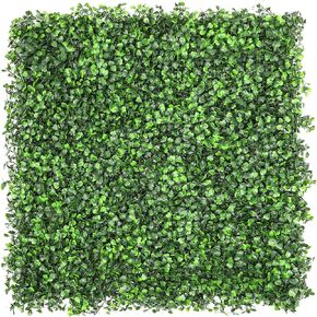 TANG by Sunshades Depot Artificial Boxwood Milan Leaf Grass Fence Privacy Screen Evergreen Hedge Panels Fake Plant Wall 20"x20" inch (6pcs)