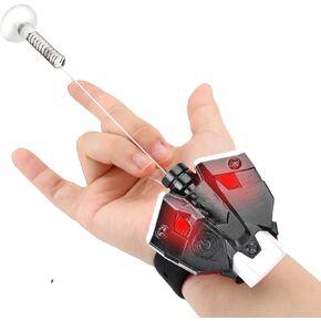 Spider Web Shooters Real,Spider Silk Launcher Wrist Toy for Kids with Magnetic Sensor Light, 8 FT Realistic Web Launcher String, String Gloves Shooters Toy for Superhero Role-Play