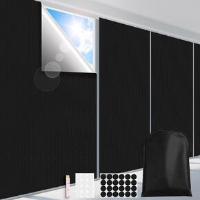 100% Blackout Blinds 79" x 57" Travel Blackout Window Shades Portable Blackout Window Cover for Nursery Bedroom Dorm Room, No Drill Window Privacy Film, Light & UV Block for House
