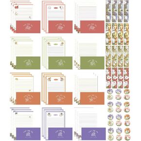 مجموعة 88 قطعة من ورق الكتابة والأظرف الثابتة 36 ورقة مبطنة من ورق القرطاسية 12 ظرفًا مطابقًا 24 ملصقًا و12 علامة كتاب تصميم فواكه طازجة مزدوج الجوانب للفتيات واللوازم المدرسية المكتبية in Kuwait