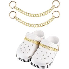 KESOCORAY Crystal Croc Charms Chains, Fits for DIY Clog,Metal Shoe Chains Shoes Accessories