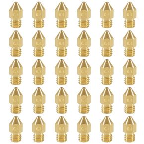 24pcs MK10 Nozzles M7 0.2 mm 0.3 mm 0.4 mm 0.5mm 0.6 mm 0.8 mm 1.0 mm 3D Printer Brass Extruder Head Hotend Nozzles for D4/I3/Dremel Makerbot 2 1.75mm Filament 3D Printer
