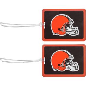 Siskiyou Sports NFL Cleveland Browns Vinyl Luggage Tag, 2pk One Size, Team Colors