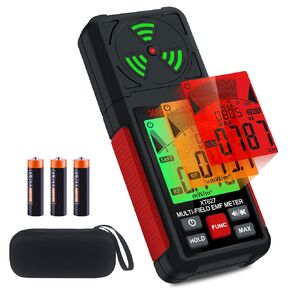 EMF Meter Detector 3-in-1 Digital Electromagnetic Radiation Magnetic Field Reader Tester, Home Outdoor Microwave Radioactive Ghost Hunting Cell Phone Towers WiFi Signal Detecting