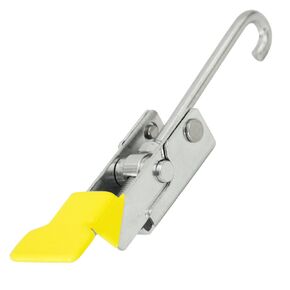 Southco A1-11-702-20 Over-Center Draw Latch, Large Size, Without Keeper, Steel, Zinc Plate, Bright Chromate, with Yellow Vinyl Grip