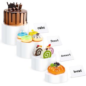 4 قطع من رافعات الطعام مع لافتات طاولة لطاولة البوفيه، وصندوق عرض أكريليك، وأسطوانة حامل عرض قابلة للتجميع، ورافعات تعشيش مع قاعدة مجوفة in Kuwait