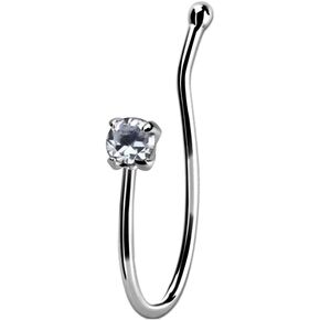 Sterling Silver Lip and Nose Non-Piercing Stud Round Colored CZ Clip-on Bone Ring in Saudi Arabia