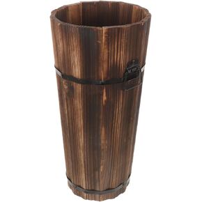 Luxshiny مظلة خشبية حامل مدخل مظلة ريفي حامل مظلة قائمة بذاتها دلو برميل رف قصب المشي العصي نوادي الغولف منظم زهرة مزهرية أرضية للشرفة in Kuwait