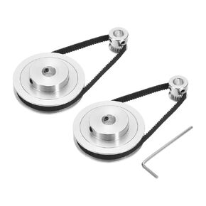 uxcell 2 Set GT-2 Synchronous Wheel 20&80 Teeth 8&10mm Bore, Aluminum Alloy Timing Pulley Wheel with 2Pcs Length 250mm Width 6mm Belt for 3D Printer, CNC Machine (20-80T-8&10B-6)